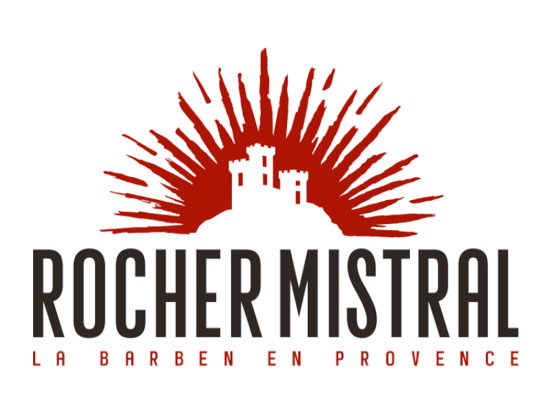 Logo parc de loisirs La Barben spectacles Rocher Mistral